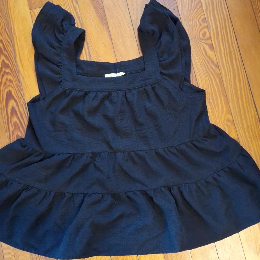 Entro tiered baby doll top Black Small